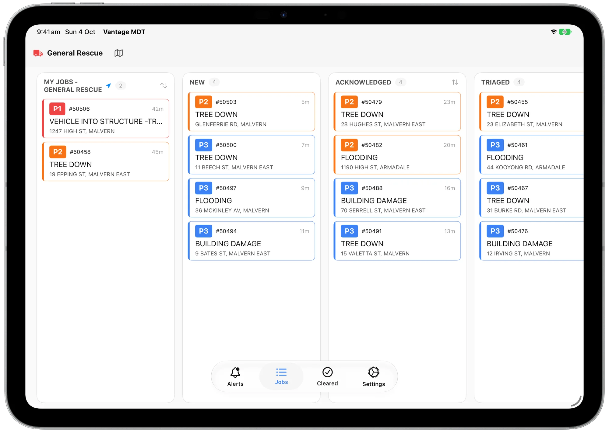 The Vantage MDT board on an iPad